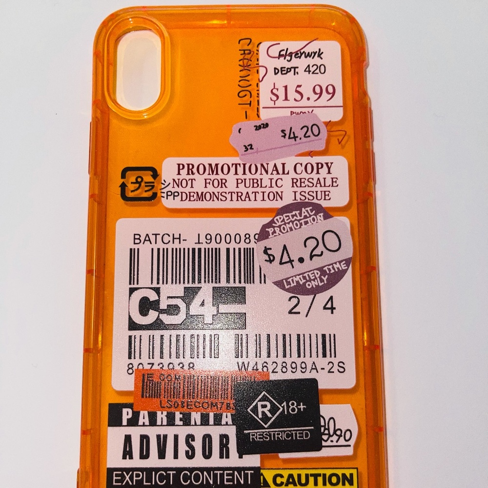 iPhone XS Max orange mixed label case